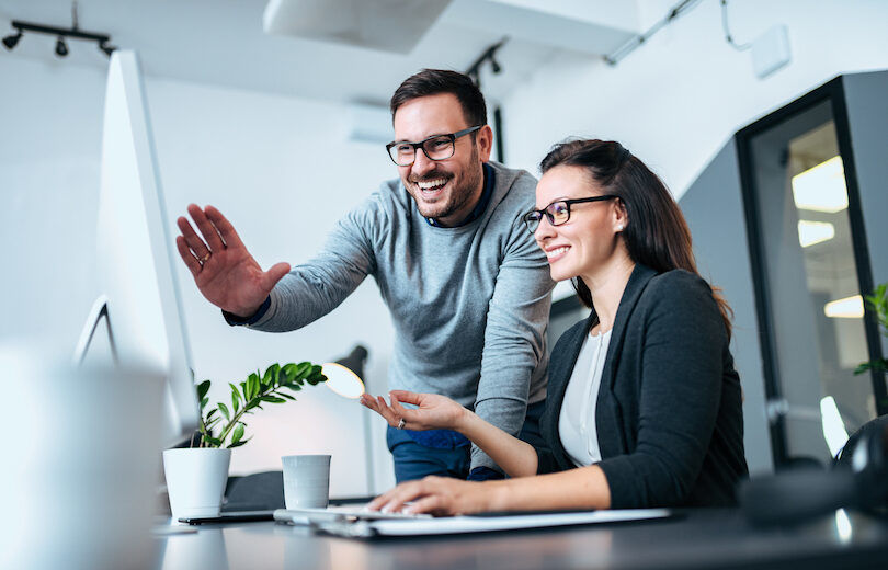 Business people working a in modern office. Business people working a in modern office.